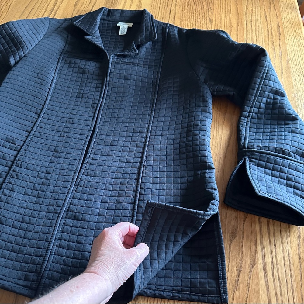 Classic Elements Quilted Black Blazer Jacket Size… - image 8